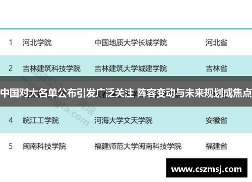 中国对大名单公布引发广泛关注 阵容变动与未来规划成焦点